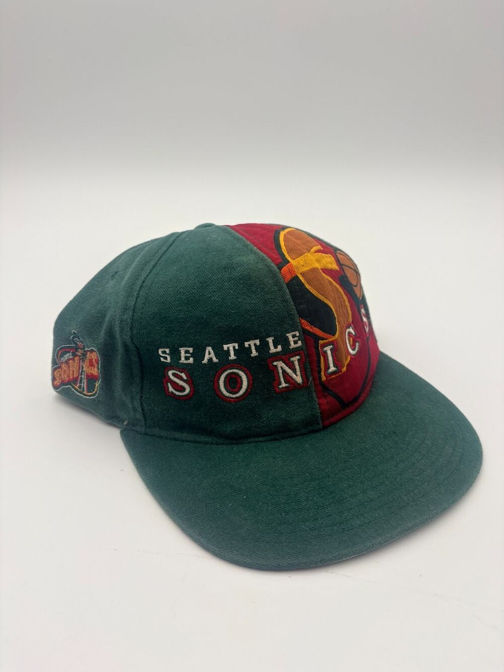Vintage Lee Sport Seattle SuperSonics Snapback Hat Men's Green NBA Basketball